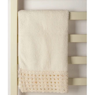 Πετσέτα Προσώπου (50Cm X 100Cm) Με Δαντέλα Ivory Silk Fashion