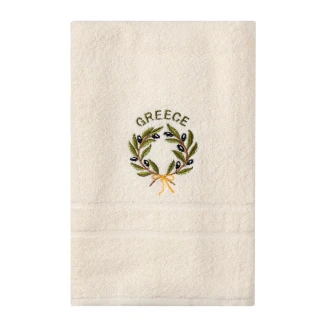 Πετσέτα Σώματος ( 70Cm X 140Cm ) Εκρού Με Στεφάνι Greece Silk Fashion