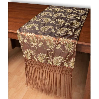 Silk Fashion Σατέν τραβέρσα 1028 (50cm x 210cm) καφέ