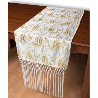 Silk Fashion Σατέν τραβέρσα 1028 (50cm x 210cm) λευκό