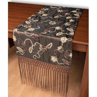 Silk Fashion Σατέν τραβέρσα A11 (50cm x 210cm) καφέ