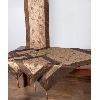 Σετ Κέντημα 4 Τεμαχίων Silk Fashion Ήρα Καφέ