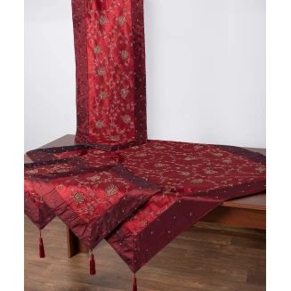 Σετ Κέντημα 4 Τεμαχίων Silk Fashion Ήρα Μπορντώ