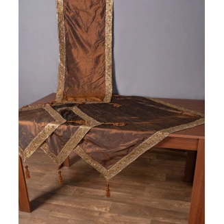 Σετ Κέντημα 4 Τεμαχίων Silk Fashion Αθηνά Καφέ