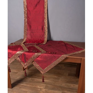 Σετ Κέντημα 4 Τεμαχίων Silk Fashion Αθηνά Μπορντώ