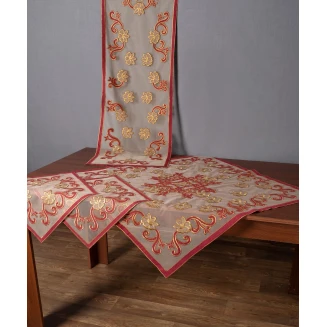 Σετ Κέντημα 4 Τεμαχίων Silk Fashion 60124 Μπορντώ