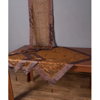 Σετ Κέντημα 4 Τεμαχίων Silk Fashion NK-0744-1 Καφέ