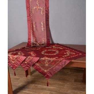 Σετ Κέντημα 4 Τεμαχίων Silk Fashion SL-0639 Μπορντώ