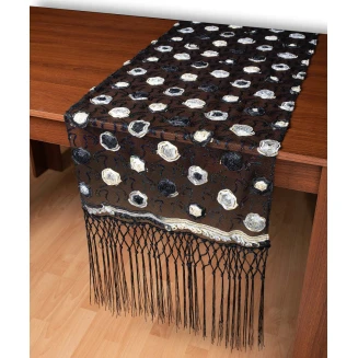 Silk Fashion Τούλινη καρέ τραβέρσα 264-17 (50cm x 200cm) μαύρο