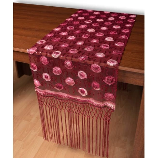 Silk Fashion Τούλινη καρέ τραβέρσα 264-17 (50cm x 200cm) μπορντώ
