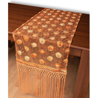 Silk Fashion Τούλινη καρέ τραβέρσα 264-17 (50cm x 200cm) πορτοκαλί