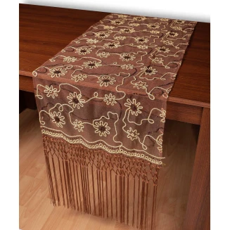 Silk Fashion Τούλινη καρέ τραβέρσα 7180 (50cm x 200cm) καφέ
