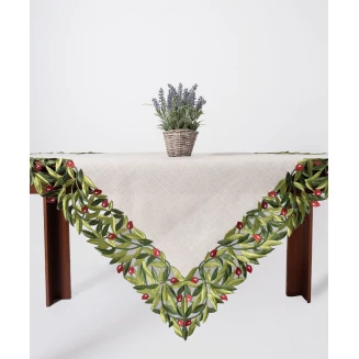 Τραπεζοκαρέ 2353 (135Cm X 135Cm) Κόκκινη Ελιά Silk Fashion