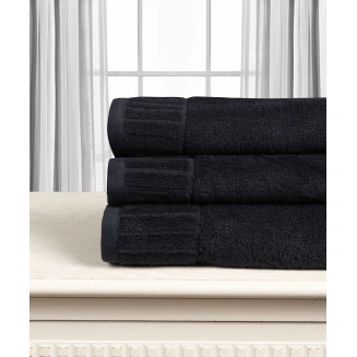 Silk Fashion Βαμβακερή πετσέτα ΜΕΛΩΔΙΑ 600gsm (75cm x 150cm) black