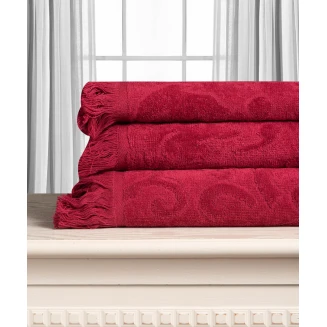 Βαμβακερή Ζακάρ Πετσέτα Alicia 520Gsm (80Cm X 150Cm) Κόκκινο Silk Fashion