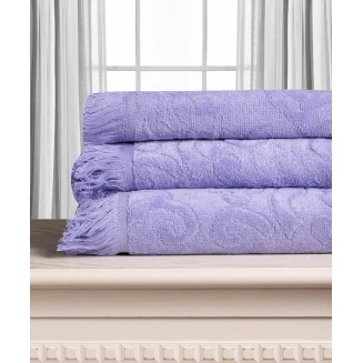 Βαμβακερή Ζακάρ Πετσέτα Alicia 520Gsm (80Cm X 150Cm) Λιλά Silk Fashion