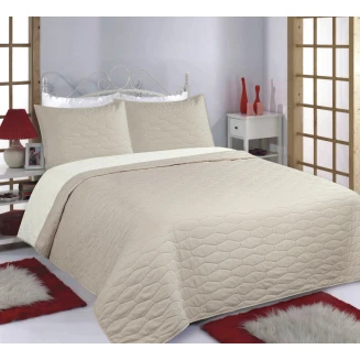 Κουβερλί Σετ Yπέρδιπλο 220x240 Silk Fashion Ruby Beige-Ivory