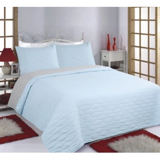 Κουβερλί Σετ Yπέρδιπλο 220x240 Silk Fashion Ruby Sky Blue-Grey