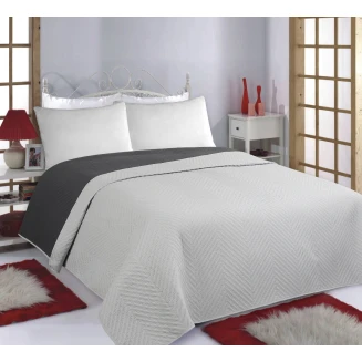Κουβερλί Σετ Yπέρδιπλο 220x240 Silk Fashion Bones Grey-Anthracite