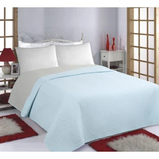 Κουβερλί Σετ Yπέρδιπλο 220x240 Silk Fashion Bones Sky Blue-Grey