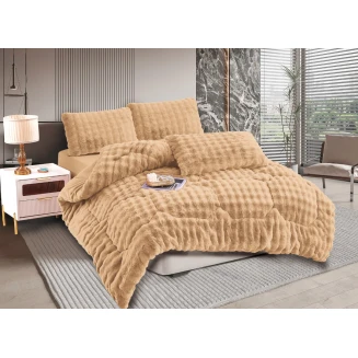 Κουβερτοπάπλωμα Burble (220Cm X 240Cm +2 X 50Cm X 70Cm) Ανοιχτό Καφέ Silk Fashion