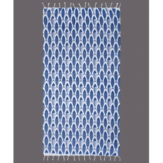 Πετσέτα Θαλάσσης 90x180 Silk Fashion Pestemal nkp539 Μπλέ Ροαγιάλ