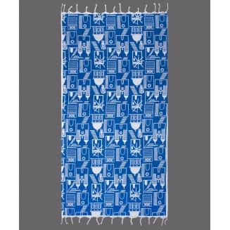 Πετσέτα Θαλάσσης 90x180 Silk Fashion Pestemal nkp540 Μπλέ Ροαγιάλ