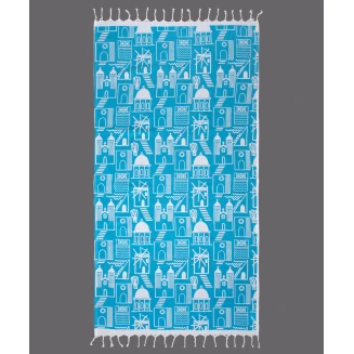 Πετσέτα Θαλάσσης 90x180 Silk Fashion Pestemal nkp540 Τυρκουάζ