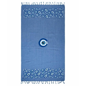 Πετσέτα Θαλάσσης 90x180 Silk Fashion Pestemal nkp544 Μπλέ Ροαγιάλ