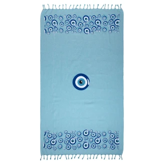 Πετσέτα Θαλάσσης 90x180 Silk Fashion Pestemal nkp544 Σιέλ