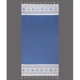 Πετσέτα Θαλάσσης 90x180 Silk Fashion Pestemal nkp554 Μπλέ Ροαγιάλ