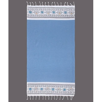 Πετσέτα Θαλάσσης 90x180 Silk Fashion Pestemal nkp554 Σιέλ