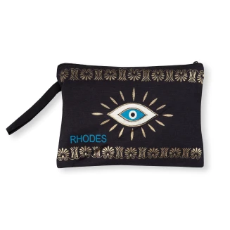 Πορτοφόλι καραβόπανο (30cm x 20cm) gold 4 RHODES Silk Fashion