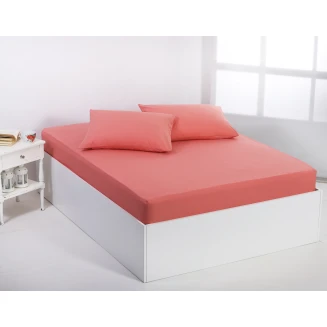 Silk Fashion Βαμβακερό σεντόνι essentials (105cm x 200cm + 35cm) coral almond