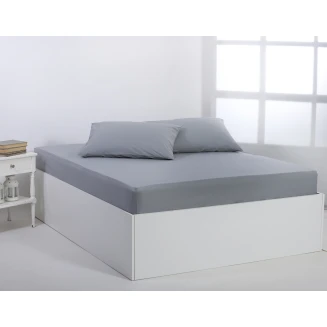 Silk Fashion Βαμβακερό σεντόνι essentials (105cm x 200cm + 35cm) quarry