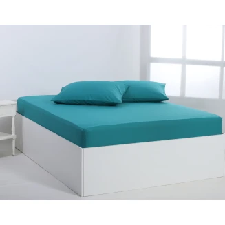 Silk Fashion Βαμβακερό σεντόνι essentials (105cm x 200cm + 35cm) teal blue