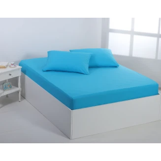 Silk Fashion Βαμβακερό σεντόνι essentials (125cm x 200cm + 35cm) river blue