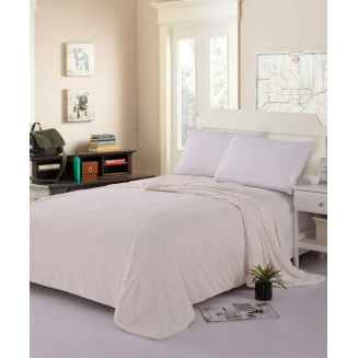 Κουβέρτα Fleece Με Sherpa 100x150 Silk Fashion Κοτλέ Ivory