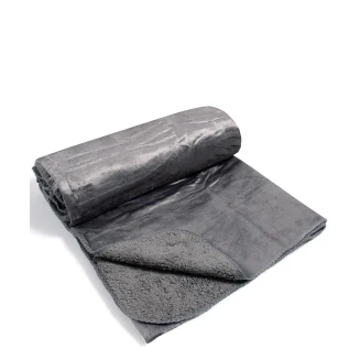 Κουβέρτα Velvet Fleece Με Sherpa Μονή 170x220 Silk Fashion Γκρί