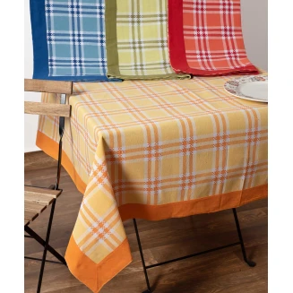 Τραπεζοκαρέ (140Cm X 140Cm) Moda Λευκό Καρό Πράσινο Silk Fashion