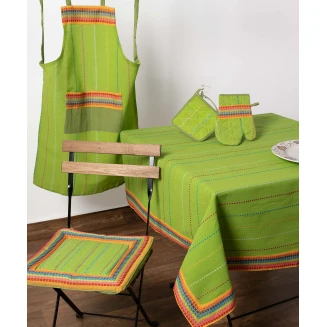 Τραπεζοκαρέ (140Cm X 140Cm) Moda Ριγέ Πράσινο Silk Fashion