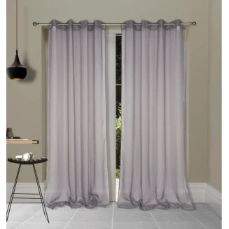Κουρτίνα Με Κρίκους 140x260 Flamingo Elsa Grey