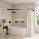 170x80cm Ø22mm black βραχίονας μπάνιου γωνιακός MRShome