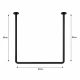 170x80cm Ø22mm black βραχίονας μπάνιου γωνιακός MRShome
