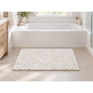 EVORA Χειροποίητο Πατάκι 50x70cm Λευκό C13 Mrshome