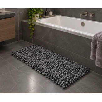 EVORA Χειροποίητο Πατάκι 60x120cm Γκρι Σκούρο C15 Mrshome