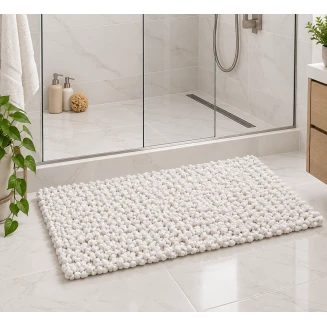 EVORA Χειροποίητο Πατάκι 60x120cm Λευκό C13 Mrshome