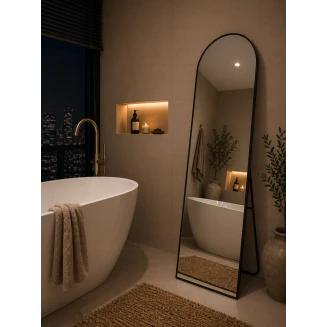 Επιδαπέδιος Καθρέπτης Αλουμινίου 150cm Black MRShome