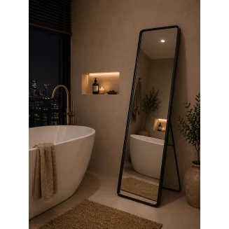 Επιδαπέδιος Καθρέπτης Μεταλλικός 113cm Black MRShome