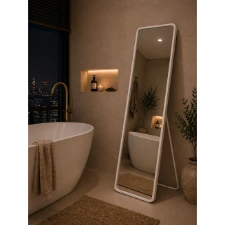 Επιδαπέδιος Καθρέπτης Μεταλλικός 113cm White MRShome
